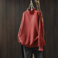 Women’s High-Neck Relaxed Fit Sweater with Textured Knit